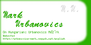 mark urbanovics business card